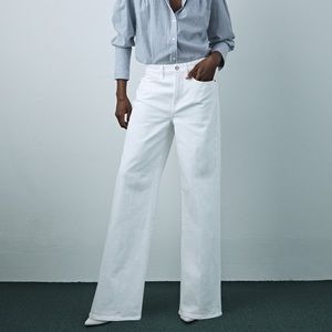 Frame Le California Wide Leg Jeans Blanc / White